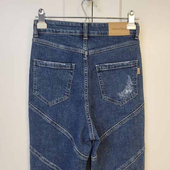 Retrofete PANELED DISTRESSED HIGH-RISE SKINNY JEANS, 27 - Picture 7 of 10